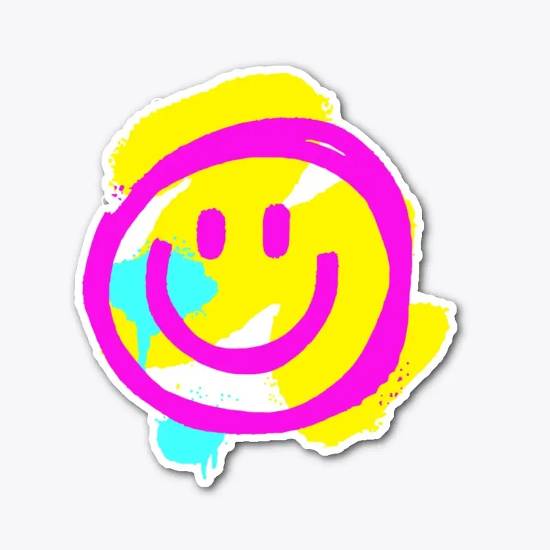 Graffiti Smiley Face Die Cut Sticker