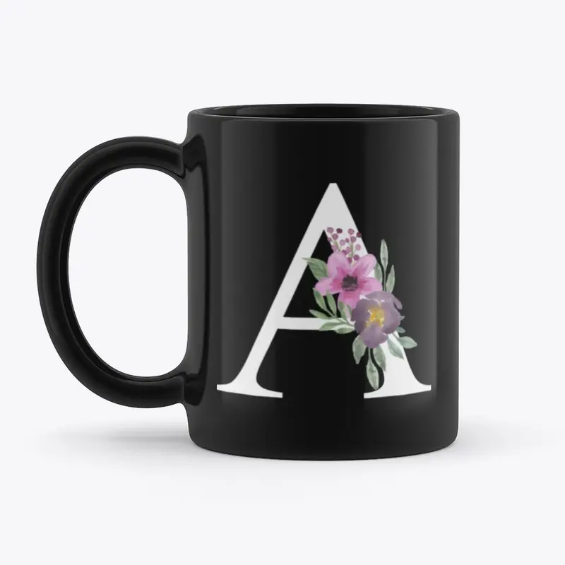 Floral Letter A Coffee Mug