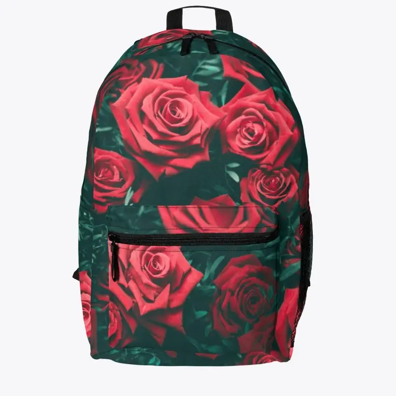 Blooming Red Roses BackPack