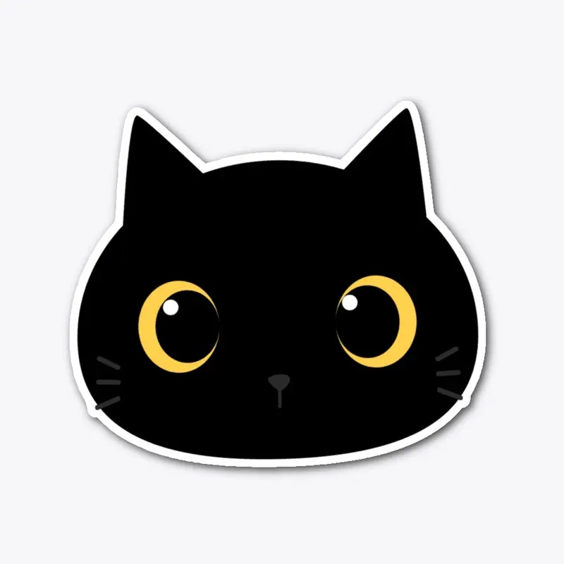 Cute Black Cat Vinyl Die Cut Sticker